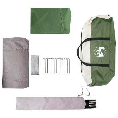 Detail van de vidaXL koepeltent met accessoires, inclusief haringen en opbergtas.