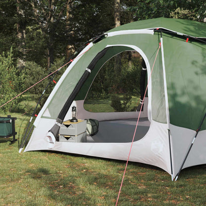 Detail van de vidaXL koepeltent met verwijderbare regenkap en open ingang.