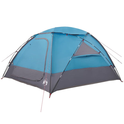 Zijaanzicht van de vidaXL koepeltent met verwijderbare regenkap in blauw.
