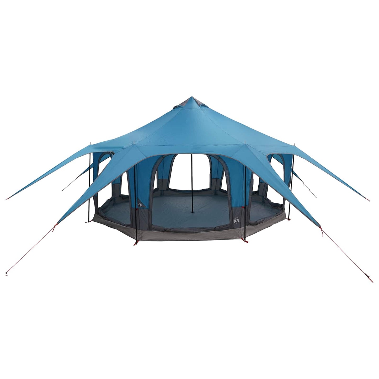 Detail van de vidaXL gezinstent in blauw, met een ruim en open ontwerp.