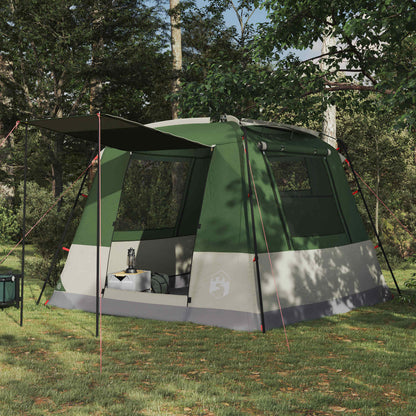 Groene vidaXL partytent voor 10 personen met waterdichte PU-coating in een natuurlijke omgeving.