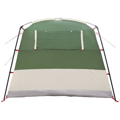Detail van de groene vidaXL partytent met waterdichte voorkant en ventilatieopeningen.