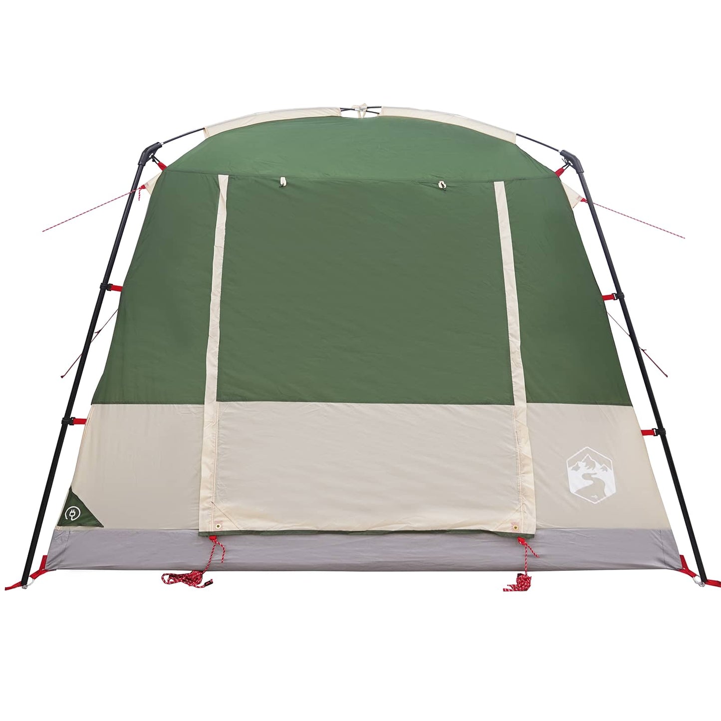 Detail van de groene vidaXL partytent met waterdichte voorkant en stevige stangen.