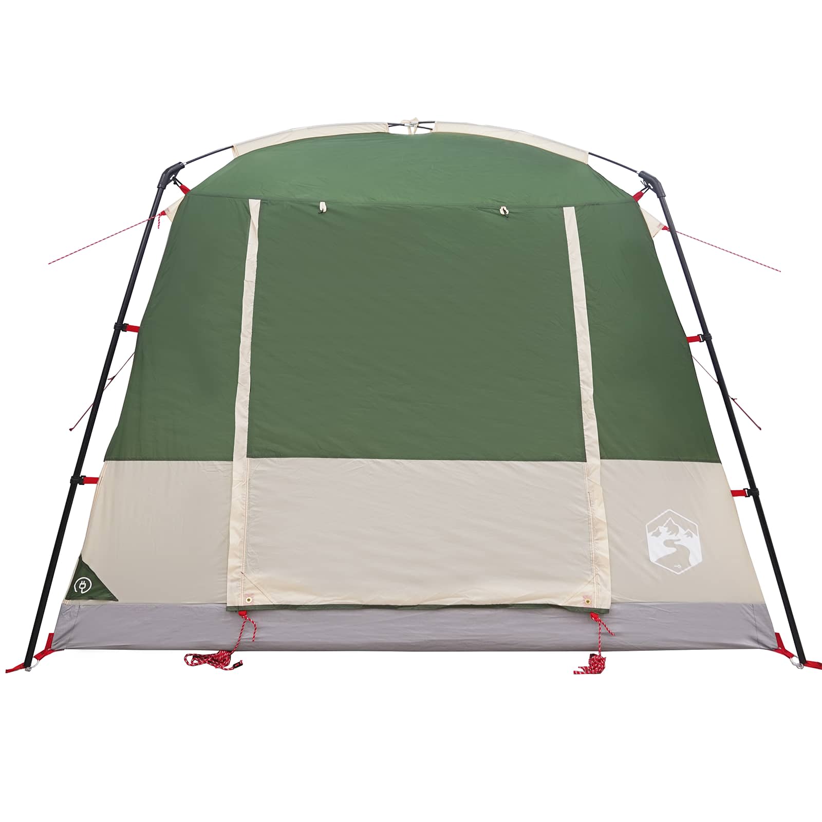 Detail van de groene vidaXL partytent met waterdichte voorkant en stevige stangen.