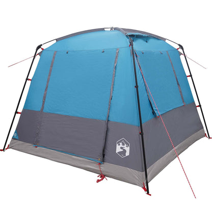 Detail van de vidaXL partytent in blauw, met waterdichte polyester en stevige stangen.
