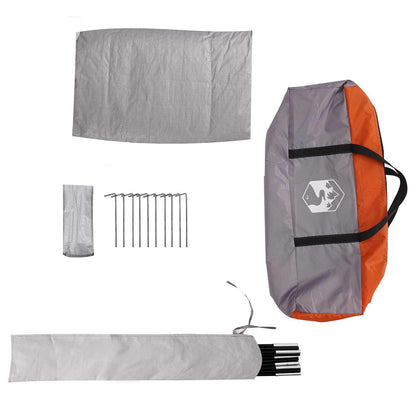 Detail van de grijze en oranje draagtas met accessoires voor de vidaXL partytent.
