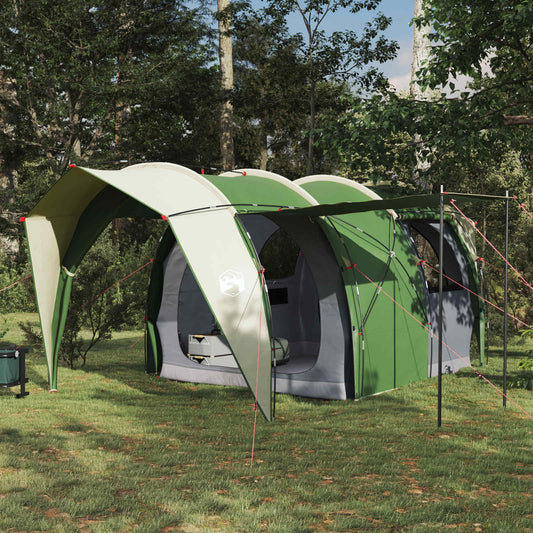 vidaXL tunneltent in groen met ruim ontwerp en gaasramen, perfect voor zomerse avonturen.