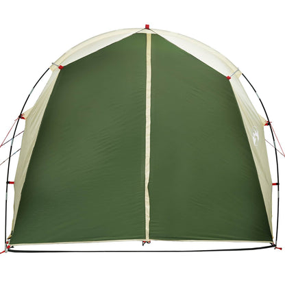 Detail van de groene vidaXL tunneltent met een gladde, waterafstotende buitenkant.