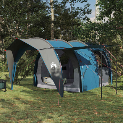 Ruime vidaXL tunneltent in blauw met grijze accenten, perfect voor gezinnen in de natuur.