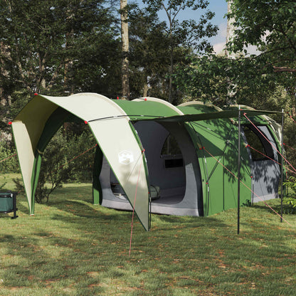 Tunneltent vidaXL Groen 562 x 265 x 216 cm met ruime binnenruimte in de natuur.