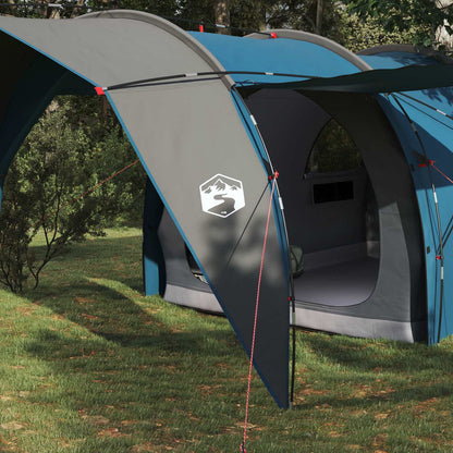Detail van de grijze deur van de vidaXL tunneltent met ventilatierooster.