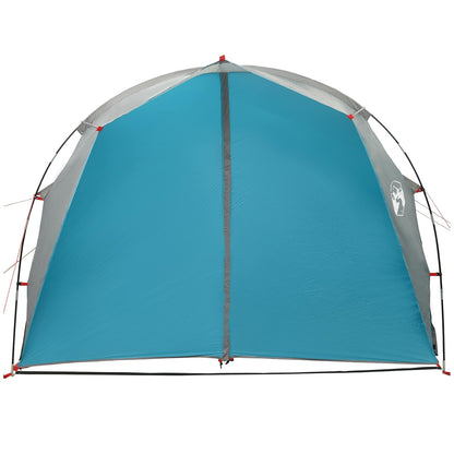Zijaanzicht van de vidaXL Tunneltent Blauw met weerbestendige polyester coating.