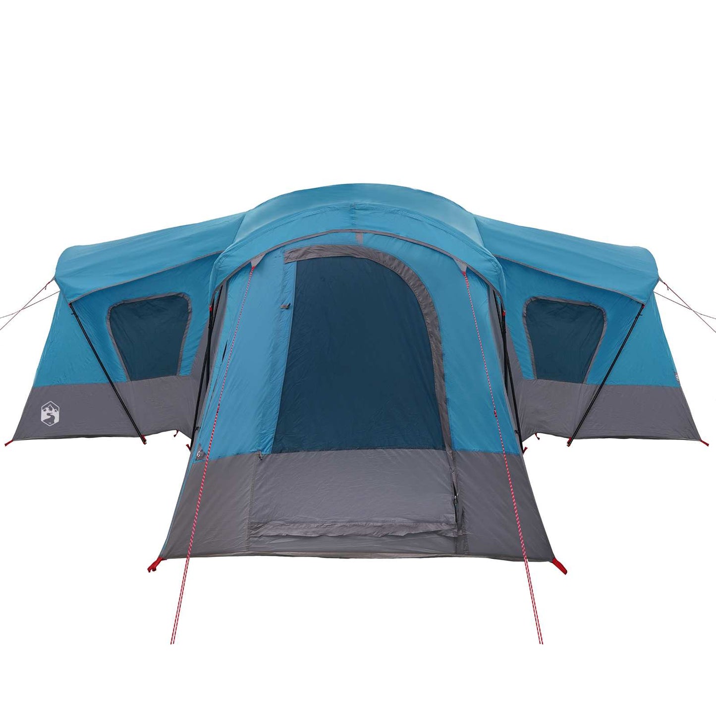 Detail van de vidaXL gezinstent in blauw met ruime ingang en ventilatieroosters.