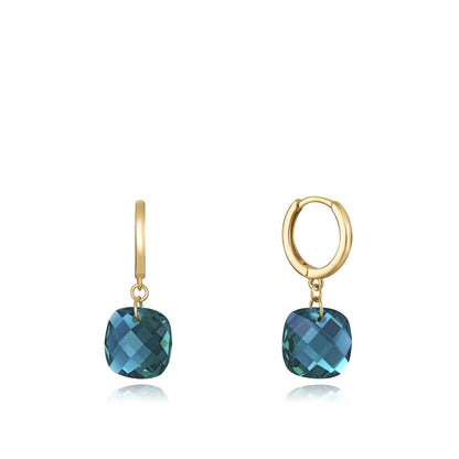 Viceroy oorbellen voor dames in sterling zilver met gouden en groene details.