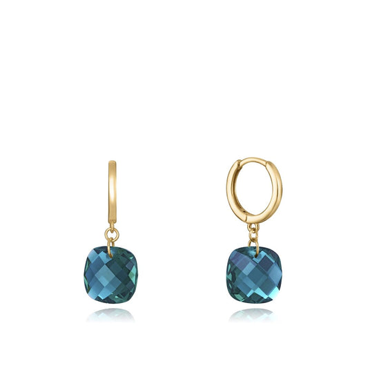 Viceroy oorbellen voor dames in sterling zilver met gouden en groene details.