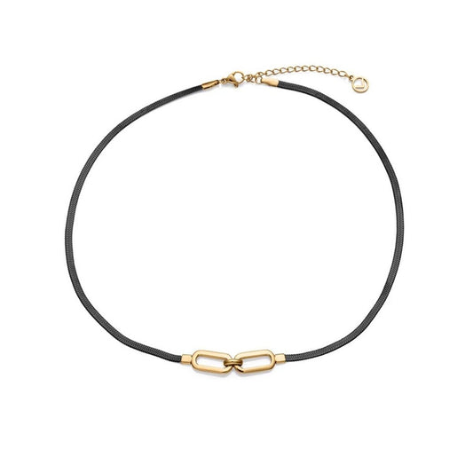 Zwarte Viceroy ketting voor dames van sterling zilver 925 met elegante schakels.