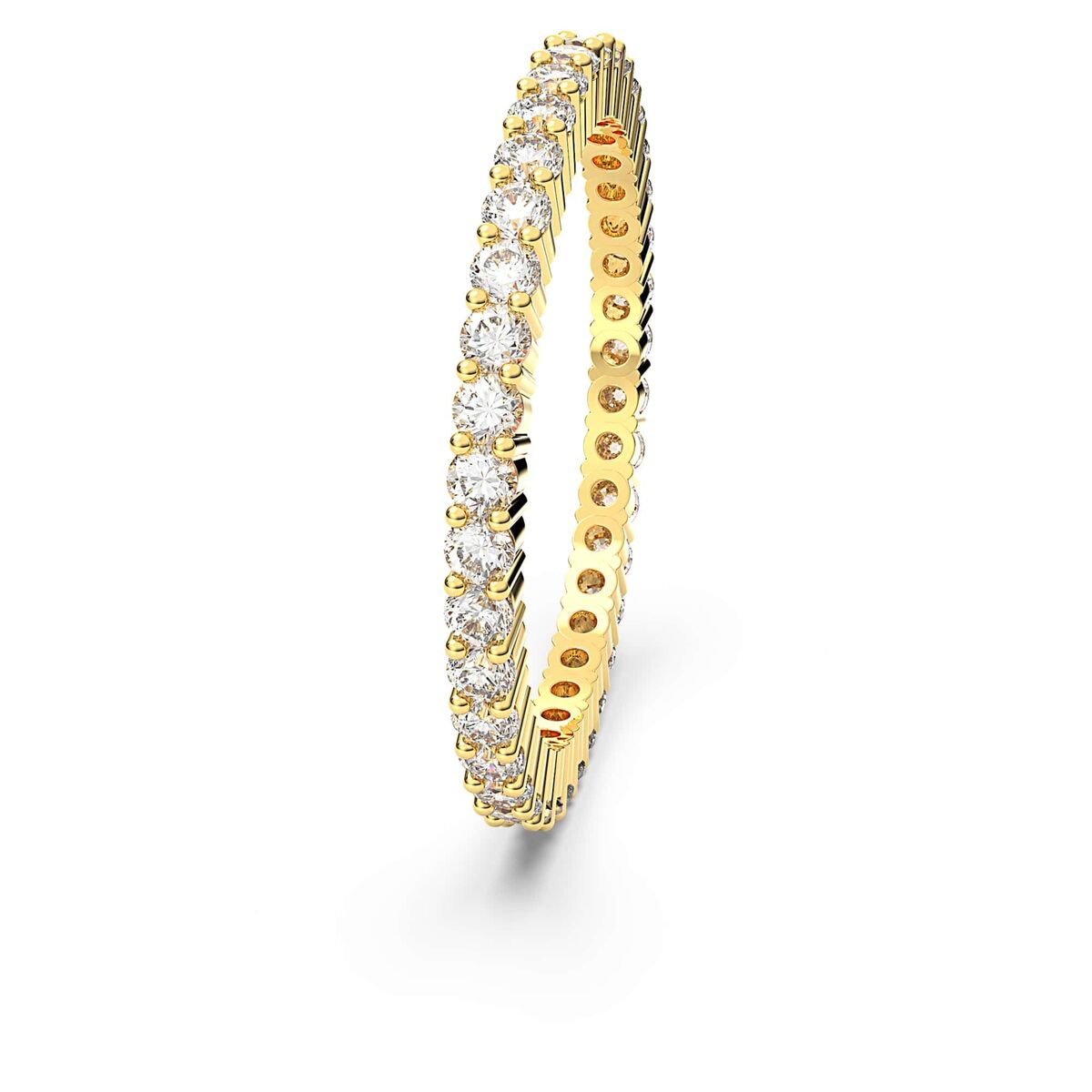 Gouden Swarovski ring met sprankelende kristallen in een elegant ontwerp.