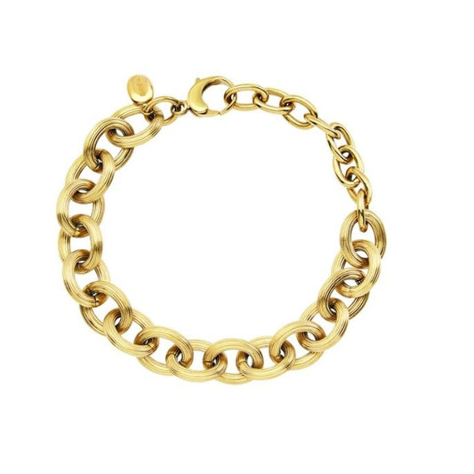 Gouden Breil armband voor dames met een elegante schakelsluiting.