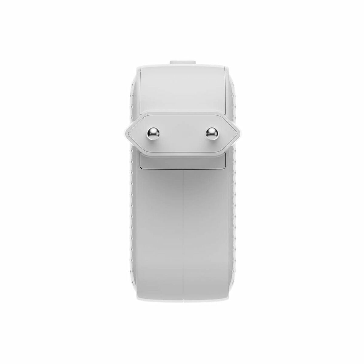 Detail van de Hyper HJ1003WHWWGL oplader, bovenaanzicht met dubbele USB-C poorten.