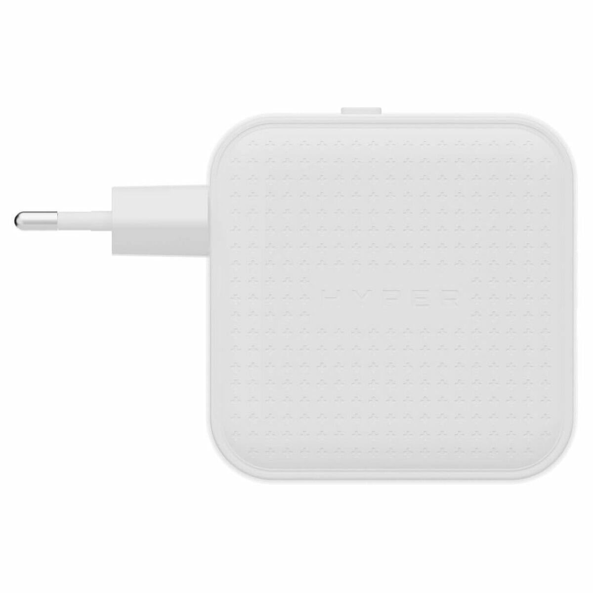 Zijaanzicht van de witte Hyper HJ1003WHWWGL oplader met snelle laadtechnologie.