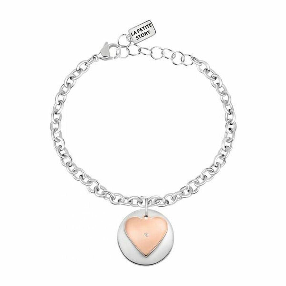 Gouden La Petite Story armband met elegante schakel en hartvormige hanger.