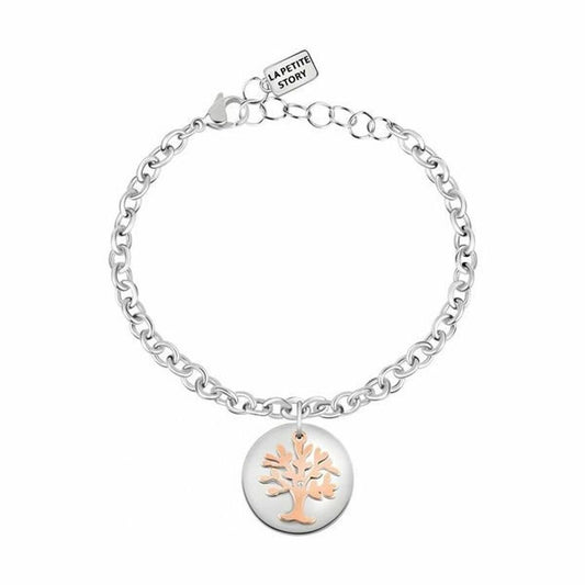 Goudkleurige La Petite Story armband met elegante schakel en boomhanger.
