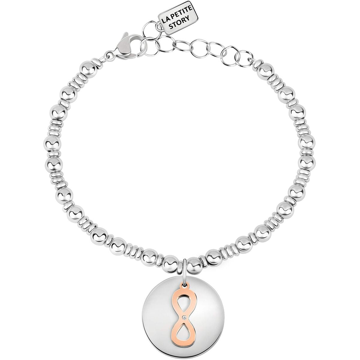 Tijdloze La Petite Story armband in roestvrij staal met een elegante infinity hanger.