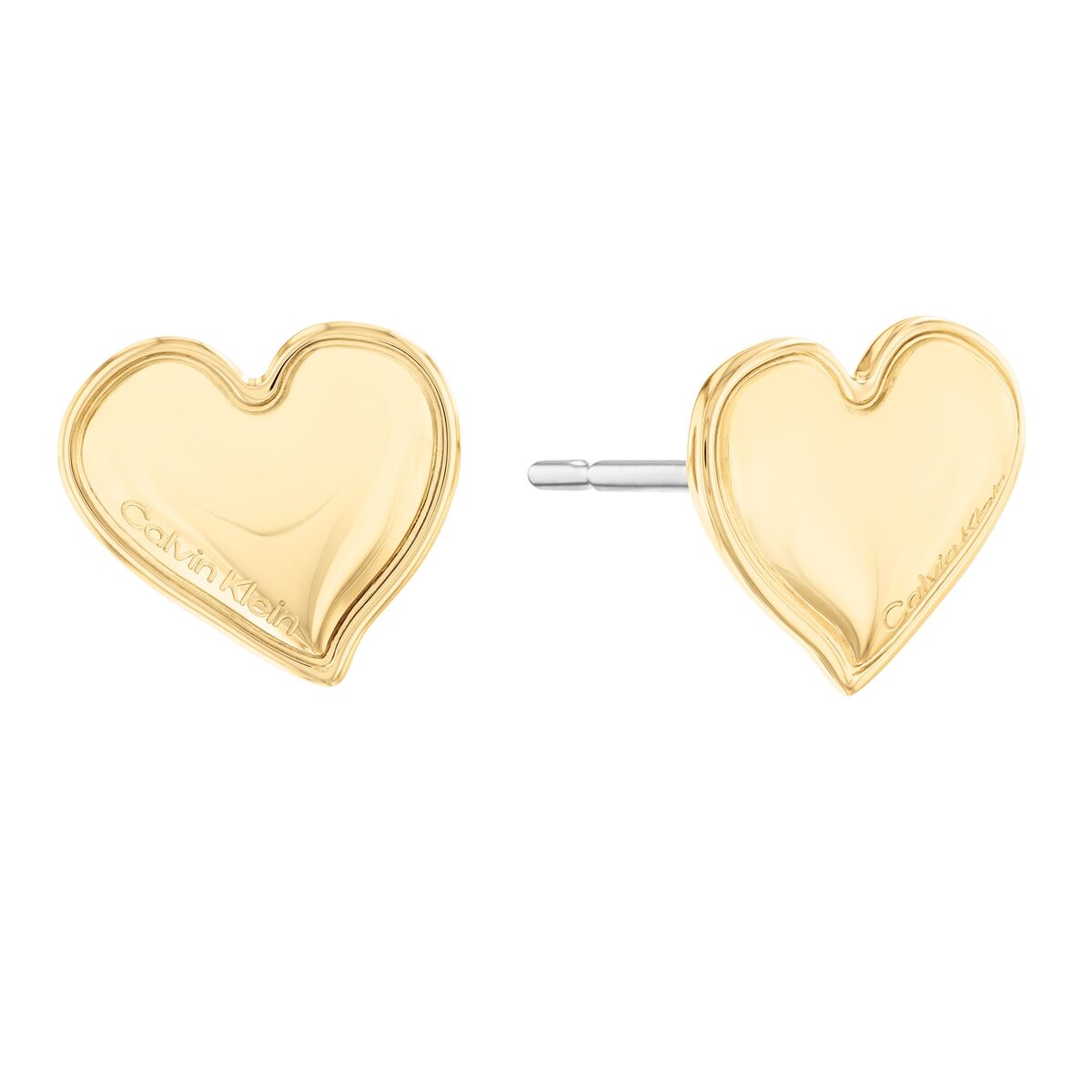 Calvin Klein damesoorbellen in hartvorm van sterling zilver 925 met gouden afwerking.
