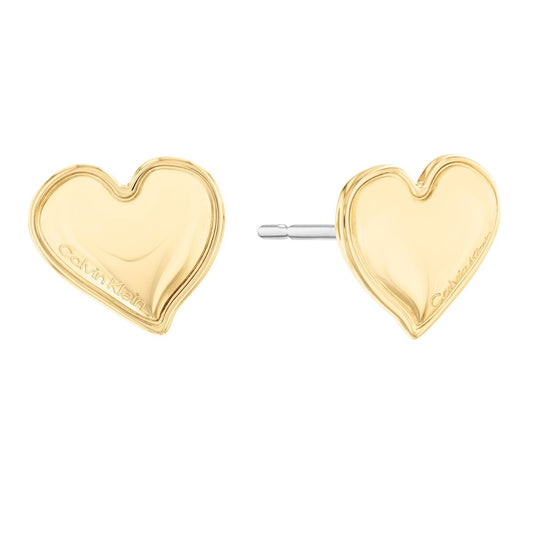 Calvin Klein damesoorbellen in hartvorm van sterling zilver 925 met gouden afwerking.