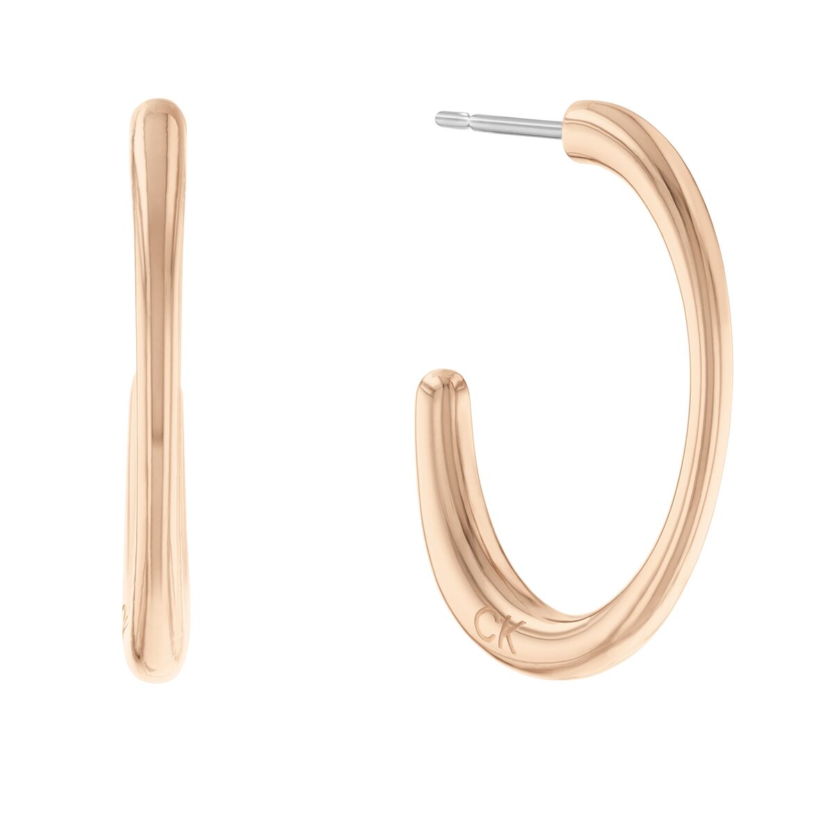 Gouden Calvin Klein oorbellen voor dames, elegant en tijdloos ontwerp in sterling zilver.