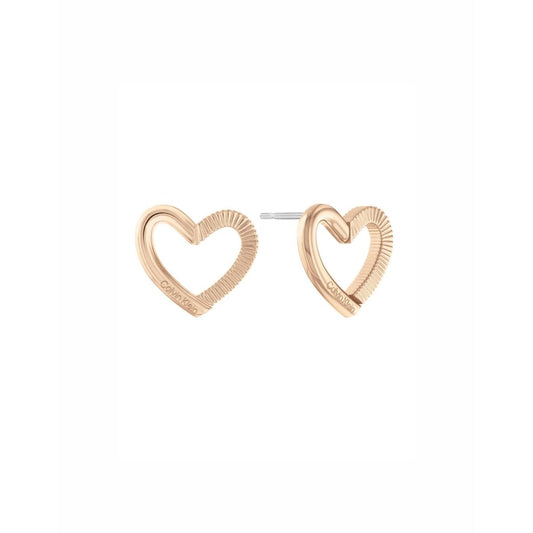 Calvin Klein dames oorbellen in sterling zilver 925 met gouden hartvormig ontwerp.