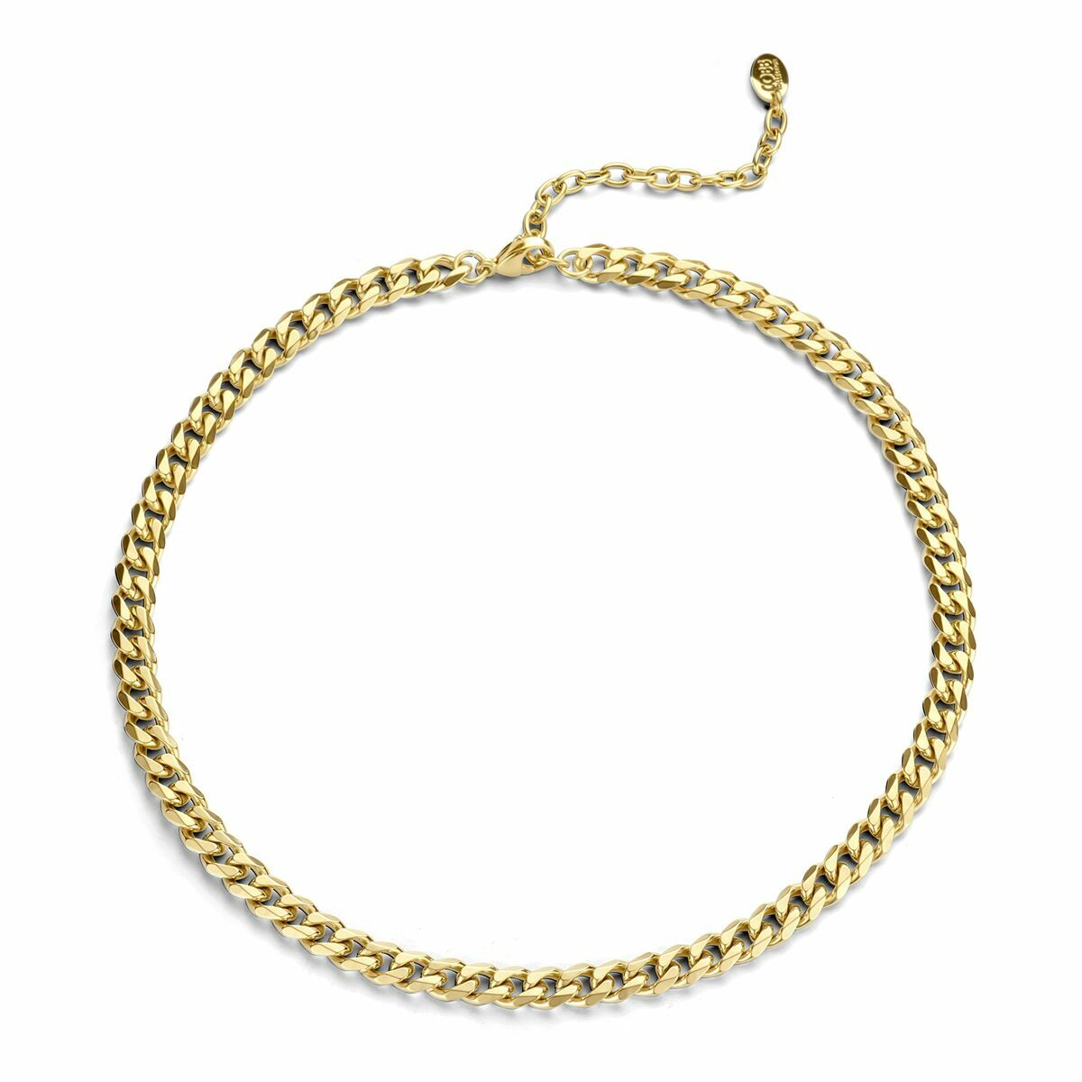 Detail van de gouden CO88 Collection dames ketting met een elegante schakelstructuur.