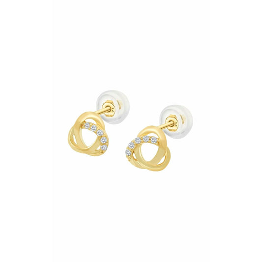 Gouden Lotus oorbellen met elegant design en sprankelende details.