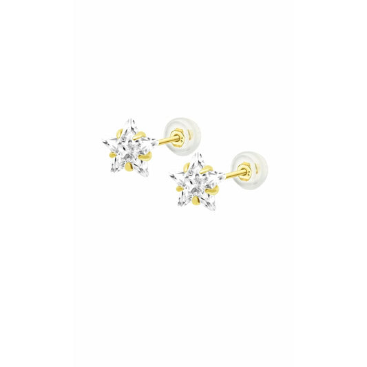Elegante Lotus oorbellen met stervormige kristallen, perfect voor elke gelegenheid.