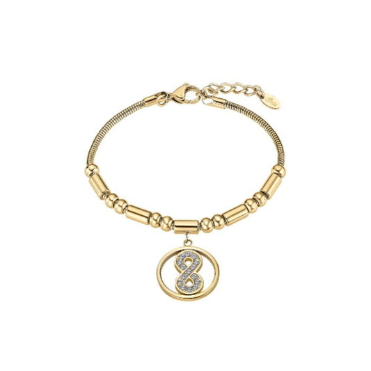 Gouden Lotus armband voor dames met elegante oneindigheidssymbool en verfijnde afwerking.