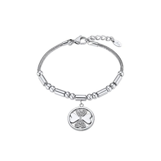 Zilverkleurige Lotus armband voor dames met elegant ontwerp en charmante hanger.