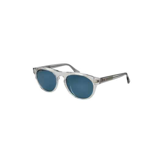 Transparante Web Eyewear zonnebril voor heren met blauwe glazen en trendy ontwerp.