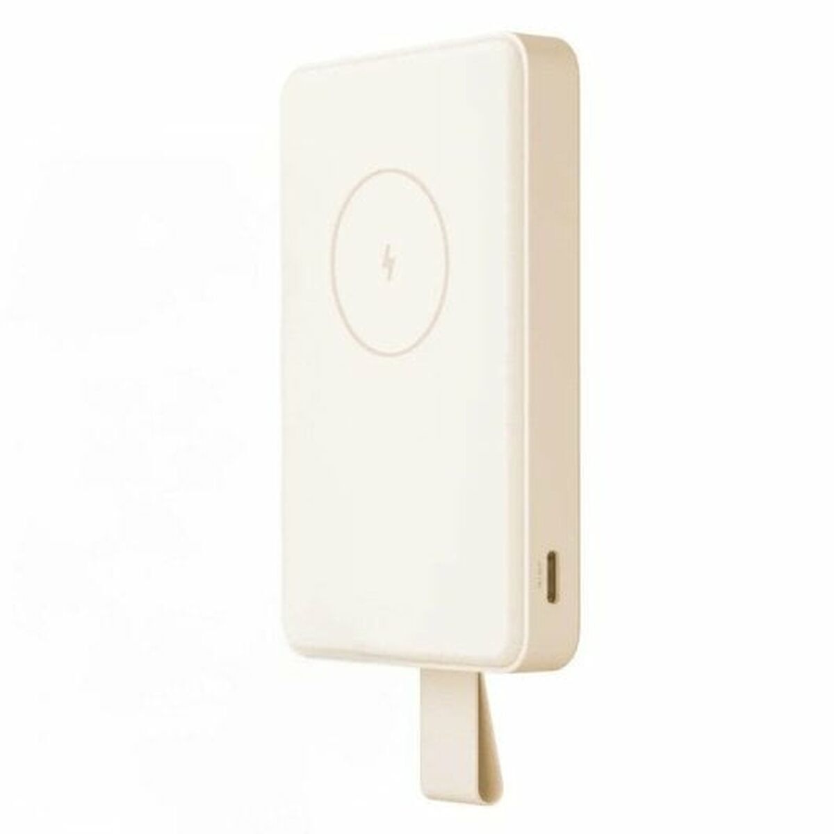 Detail van de Xiaomi Powerbank BHR9074GL in bruin met USB-C aansluiting.